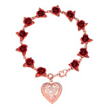 U7 Pulsera De Docenas De Rosas Para Mujeres Y Niñas, Cadena 