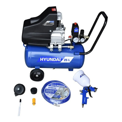 Compresor Hyundai 25 Litros 2.5hp C\u002Fmanguera-pistola Hyac25k Azul 60 Hz Monofásica | Meses sin interés