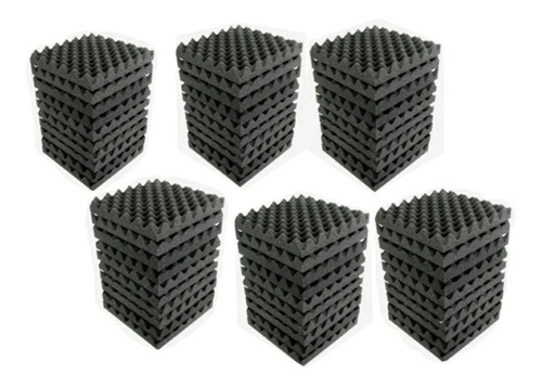 Kit 100 Paneles Espuma Acustica Gris 20x20 Cmx3.5 De Grosor