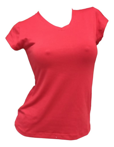 Camiseta Cuello En V Para Dama Con Pinza Variedad De Colores