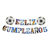 Guirnalda Feliz Cumpleaños Fútbol 2 Metros Glam Color Azul