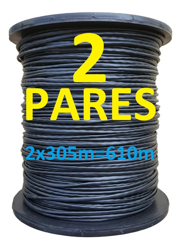 Kit Com 2 Cabo Rede Cat5e 2 Pares Preto 305m = 610m Utp Lan