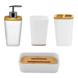 Set Juego De Baño Dispenser Jabonera Vaso Y Porta Cepillo