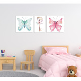 Cuadros, Carteles, Posters Mariposas Con Llave Vintage 3pz.