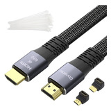 Cable Hdmi Plano De 25 Pies  4k Hdmi De Alta Velocidad Ca...