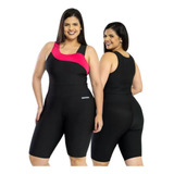 Macacao Curto Plus Size Fitness Feminino Academia Circuito 