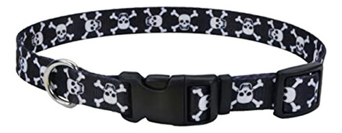 Collar Para Perro Coastal Style Skulls M Color Negro