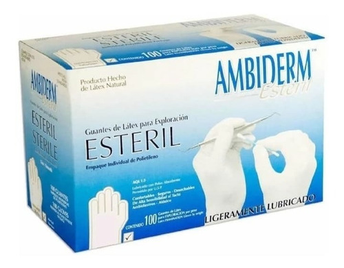 5 Cajas Guantes Ambiderm Estéril Caja 100 Piezas 