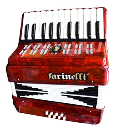 Acordeon Farinelli 22k8bsr Teclas Junior Red 22-8 Bajos Full