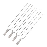 Kit 4 Espetos Duplo De Inox 50cm Para Churrasco, Resistente