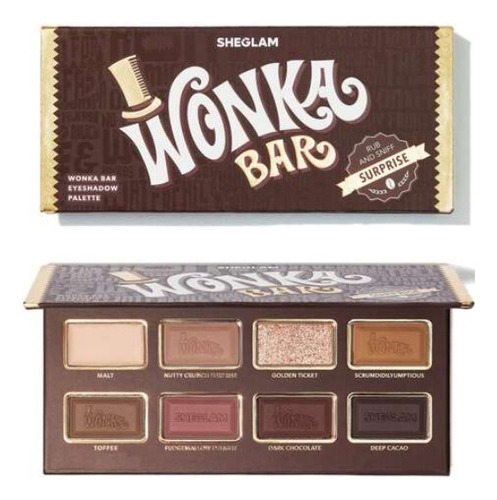 Paleta De Sombras De Ojos Willy Wonka Sheglam, Color Marrón