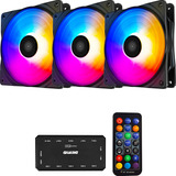 3 Fan Rgb Cooler 120mm Ventoinha Pc Controladora + Controle