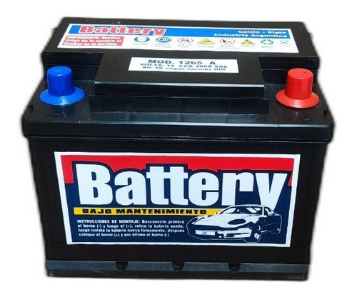 Batería De Auto 12x65 Battery Bajo Mantenimiento Glew 