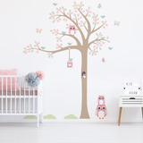 Adesivo De Parede Infantil Árvore Coruja Baby 1,85m