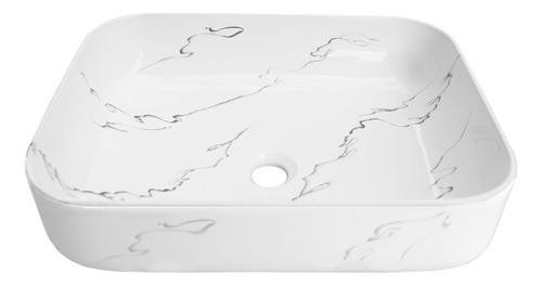 Lux Sany 1073m Lavabo Rectangular Cerámico Marmoleado Sobrep