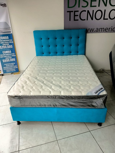  Super  Promocion Combo Base Cama - Colchon - Y Cabecero 140