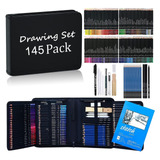 Set De Arte Profesional 145 Lápices Colores Dibujo  Kit