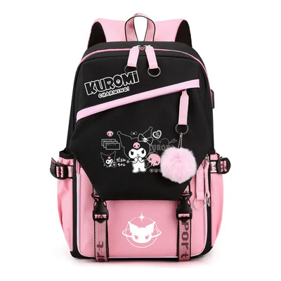 Mochilas Escolares Niña Kuromi Melody Ascend Para Laptop Impermeable Con Carga Usb Y Conector Para Auriculares Y Llavero Kawaii Estilo Coreano Juvenil | Meses sin interés