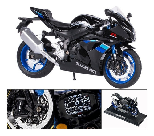 Suzuki Gsx-r1000 Modelo 1:12 Metal Moto Colección Color 1000r-black