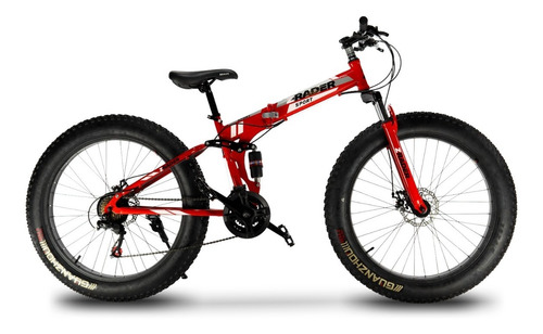 Bicicleta Dobrável Fat Bike Aro 26  / Cor Vermelha