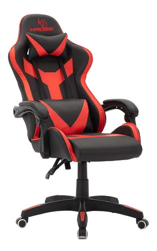 Cadeira Gamer Kross Racing Preta E Vermelho Ke-gc300 F