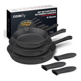 Juego De Sartenes Cookify Hierro Fundido Precurado 3 Pzs 