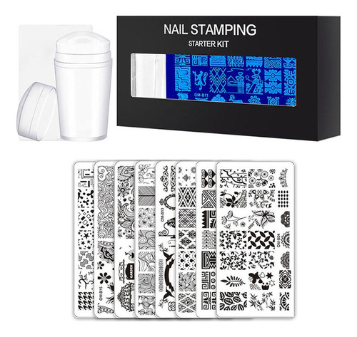 10 Pcs/set Transparent Silicone Nail Stamping Plates 1