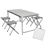 Mesa Camping De Aluminio Plegable Con Sillas Independientes