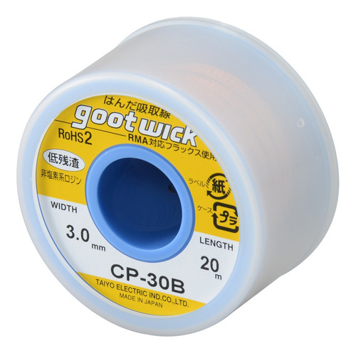 Malha Para Dessoldar 3mm X 20m Goot Cp-30b