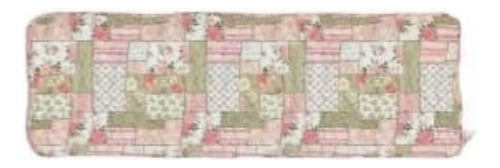 Passadeira Cozinha Patchwork Floral Rosa Dupla Face 40x120cm