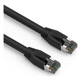 Cable Ethernet Cat 8 Negro De 0.5 Pies, Cable De Intern...