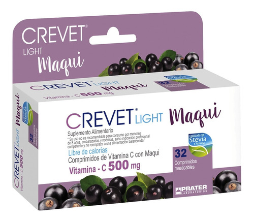 Crevet Light Maqui 500 Mg. 32 Comprimidos
