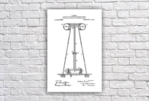 Vinilo Decorativo 20x30cm Patente Tesla Genios Tecnologia M3