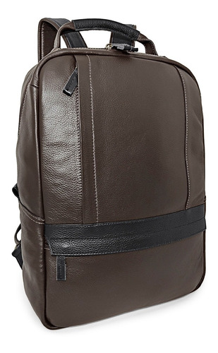 Mochila Masculina Slim Feita De Couro Legítimo Para Notebook