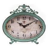 Reloj De Repisa De Peltre Envejecido Verde