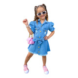 Vestido Infantil Moda Blogueirinha Jeans Mini Diva 