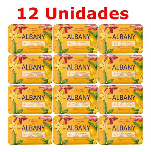 12 Sabonete Albany Lírio Selvagem Perfumes Da Natureza 85g