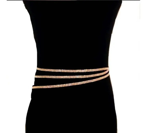 Sexy Cadena Para Cintura Collar Metálico Con Brillos