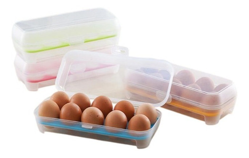 Caja Almacenamiento Huevos 10 Rejilla Plástico Portátil Dobl