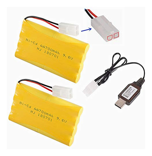 Batería Aa De 9.6v 700mah Ni-cd Recargable Con Conector Ta.