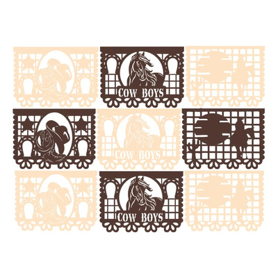 Decoración Papel Picado China Fiesta Vaquera Artevic 50m. | MercadoLibre