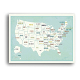 Vinilos Decorativos Mapas  De Estados Unidos, Impresi Vpd8