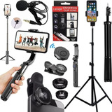 Kit Tripé Pedestal Microfone Suporte Filmagem No Celular