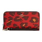 Billetera Coach Porta Celular Continental Leopard Print 