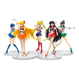 Sailor Moon Mercury Mars Jupiter Venus Set De 5 Figuras 