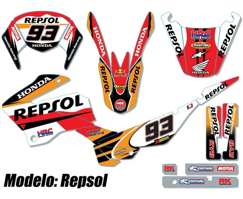 Kit De Calcos - Gráfica Honda Xr 125 Mate Grueso Env. Gratis