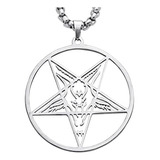 Collar Dije Pentagrama Invertido Satánico Baphomet Cabra Satánica Lucifer Goat Bafomet