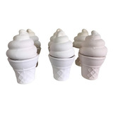 Set De 6 Piezas De Helados De Ceramica, Blancos Para Pintar