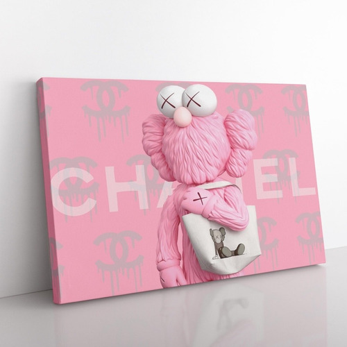 Kaws Channel Rosa Art, Cuadro Moderno En Tela Canvas 