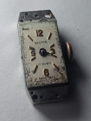 Reloj Sigma Dama Antiguo Máquina Para Repuestos No Funciona 